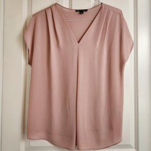 INC International Concepts V neck Short Sleeve Blush Pink Blouse - Large - EUC